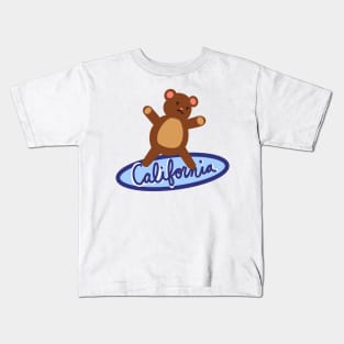 California Surfing Bear Kids T-Shirt